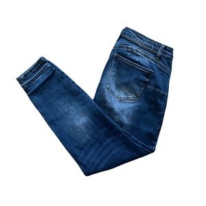 Wax Butt I Love You Stretch Skinny Jeans Sz 16 High Rise Blue Short Inseam